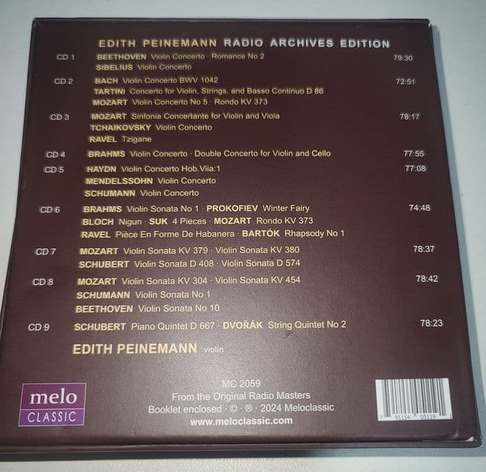 クラシック EDITH PEINEMANN RADIO ARCHIVES ED 9CD