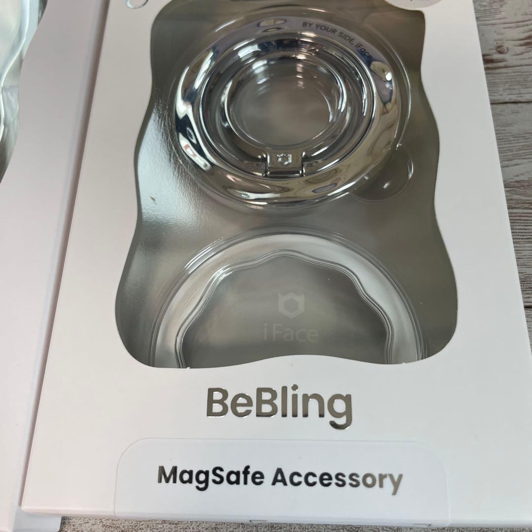 新品iPhone16proシルバーとリングセットiface BeBling