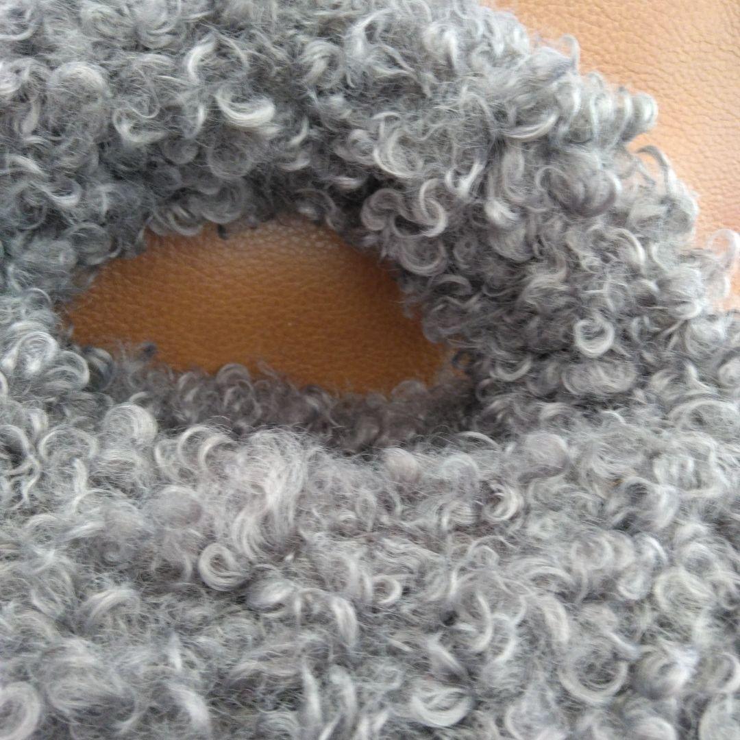 タグ付きVIOLAD'ORO グレー プードルファーショルダーバッグ