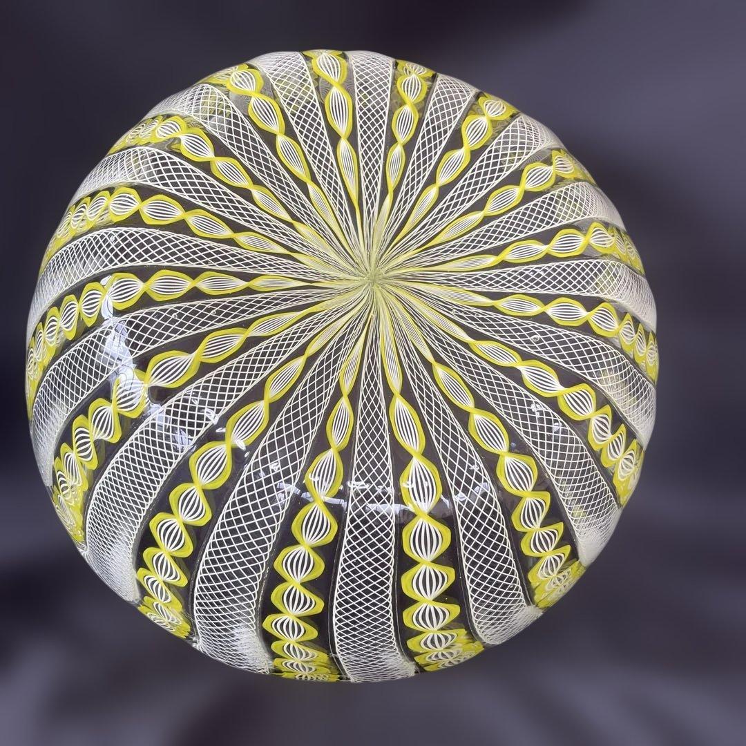 ヴェネチアングラス サラダボール ホワイト&イエロー