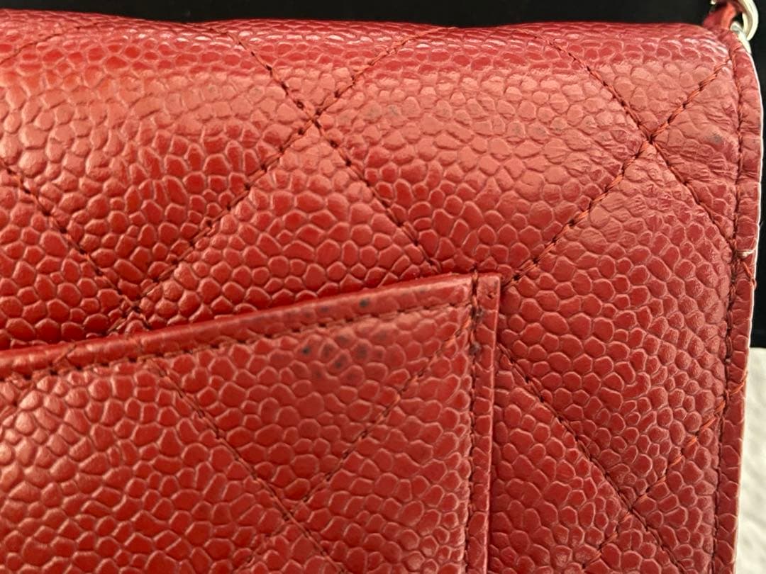 CHANEL チェーンウォレット　赤