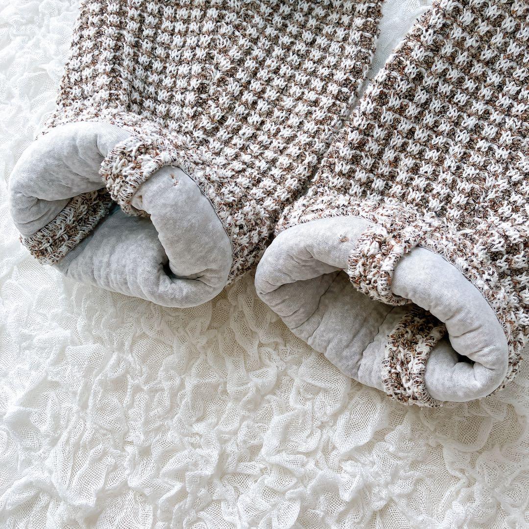 ロペ　カラーミックス　ツイードジャケット　38 ノーカラー　 金ボタン