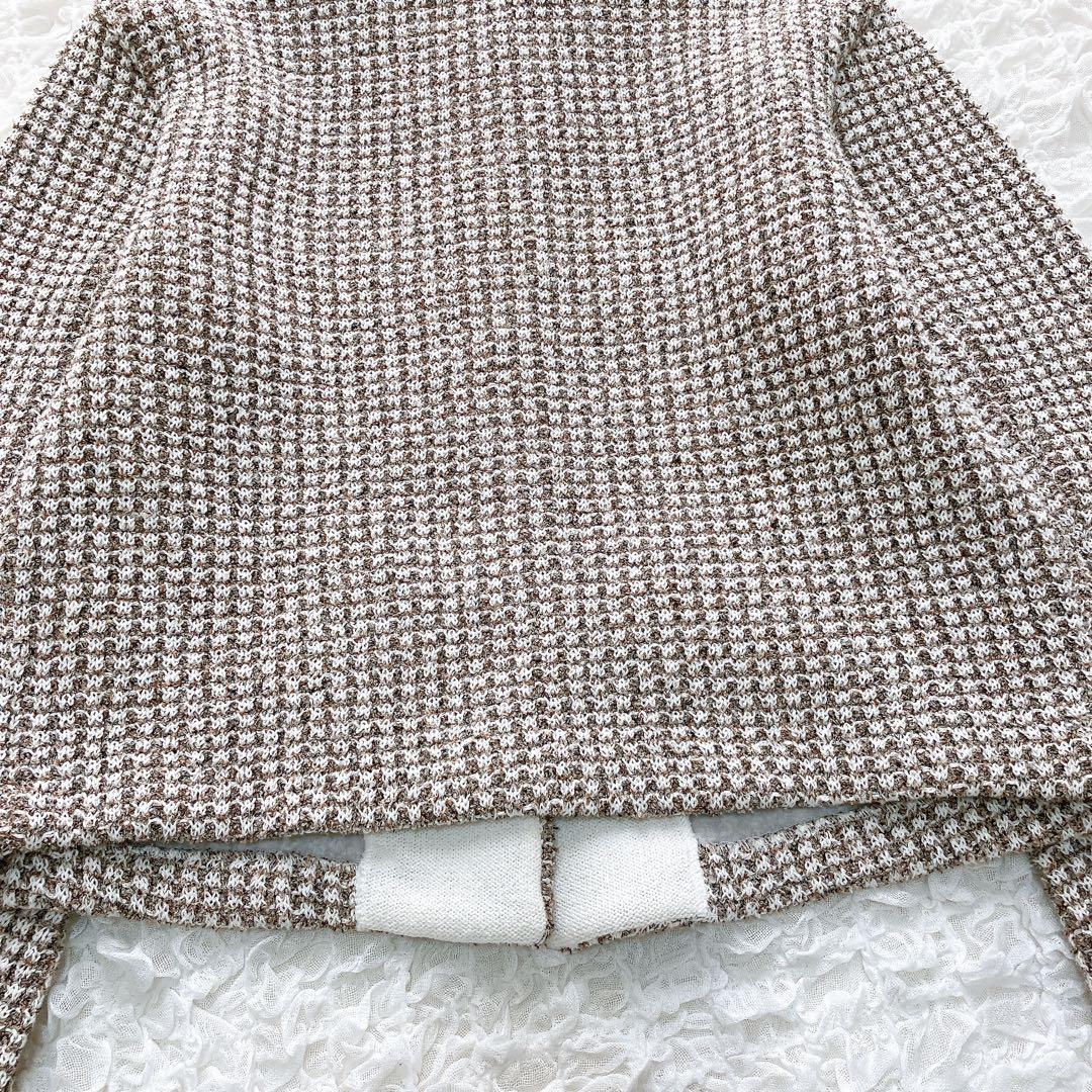 ロペ　カラーミックス　ツイードジャケット　38 ノーカラー　 金ボタン