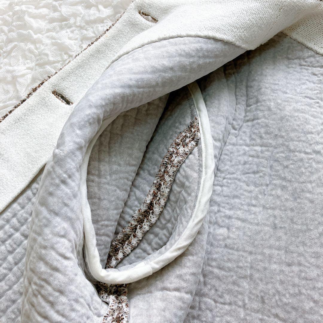 ロペ　カラーミックス　ツイードジャケット　38 ノーカラー　 金ボタン