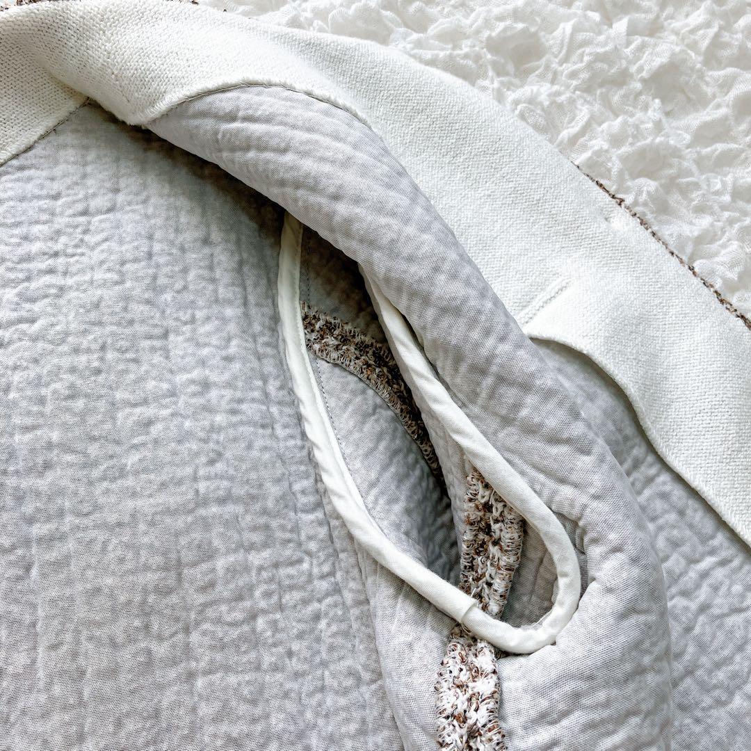 ロペ　カラーミックス　ツイードジャケット　38 ノーカラー　 金ボタン