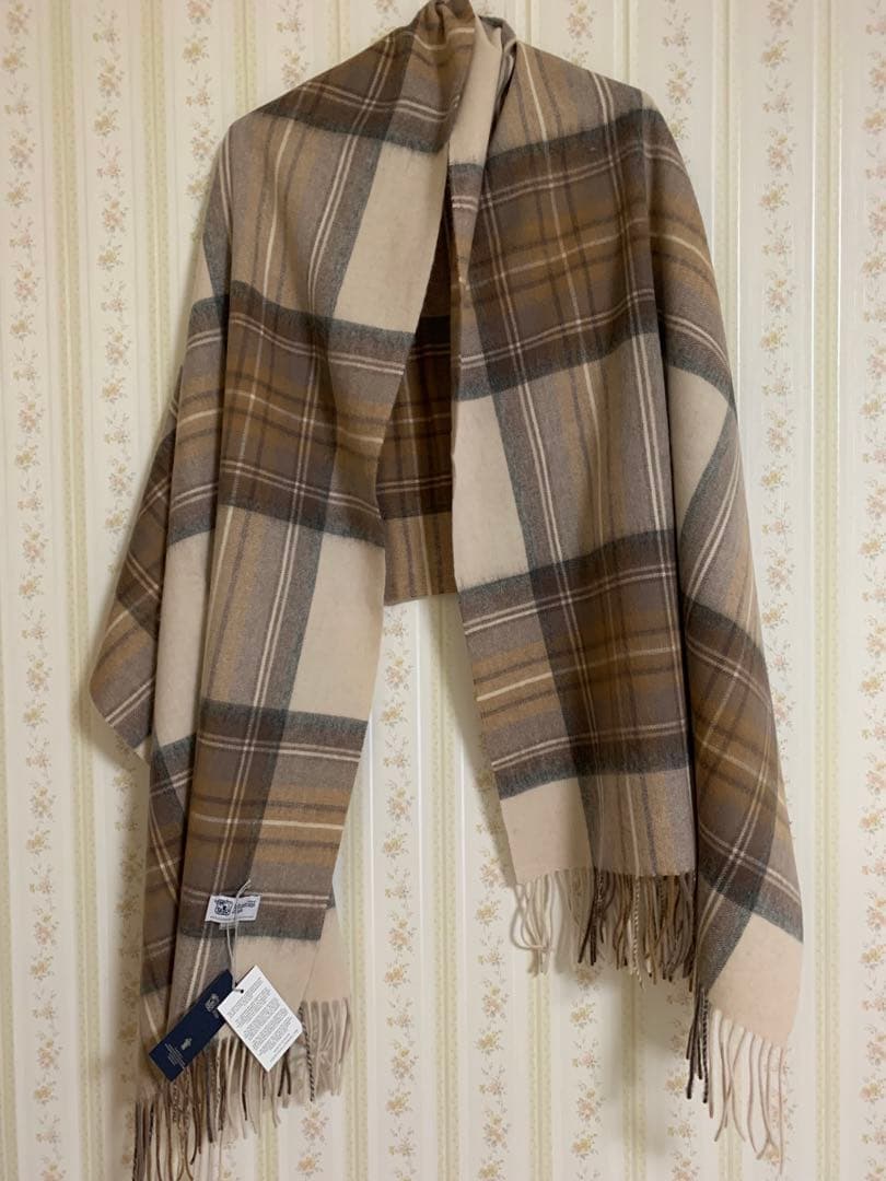 ジョンストンズ カシミア 大判ストール マフラー ナチュラルスチュワート