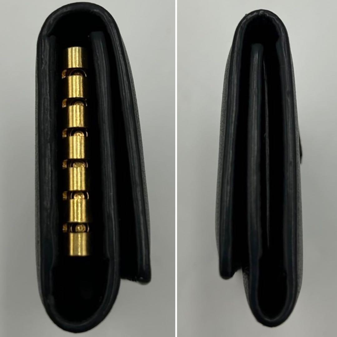 【美品】サンローラン　キーケース　6連　カサンドラ　ロゴ　レザー　ブラック