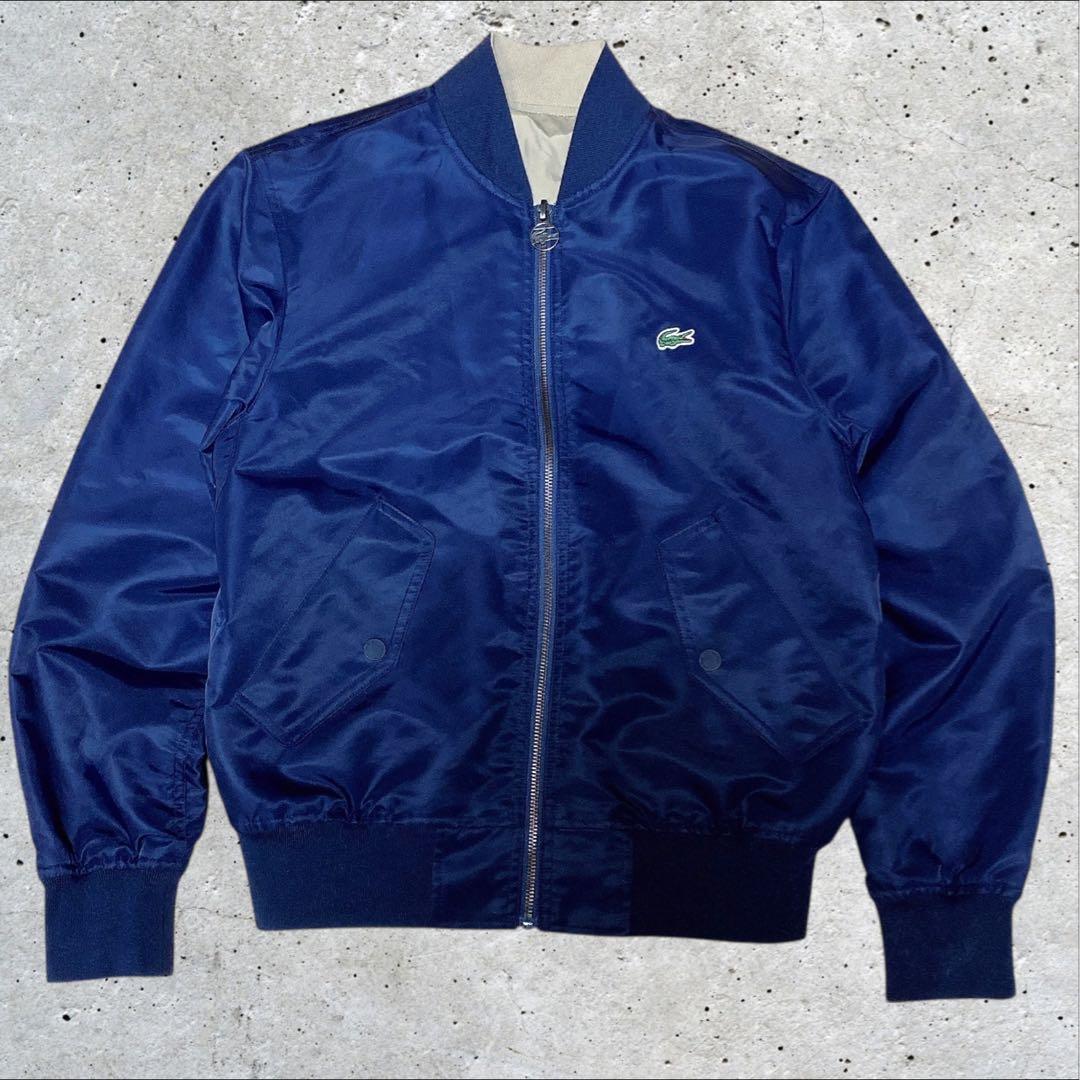 ラコステMA1フライトジャケットリバーシブルボンバージャケットネイビー/ベージュ