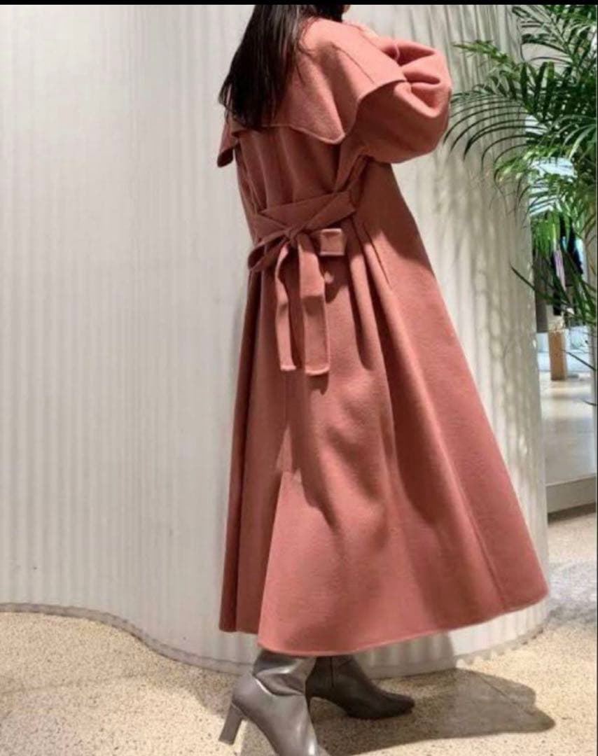 お値下げ中♥️SNIDEL ビッグカラーリバーウールコート ピンク 0サイズ