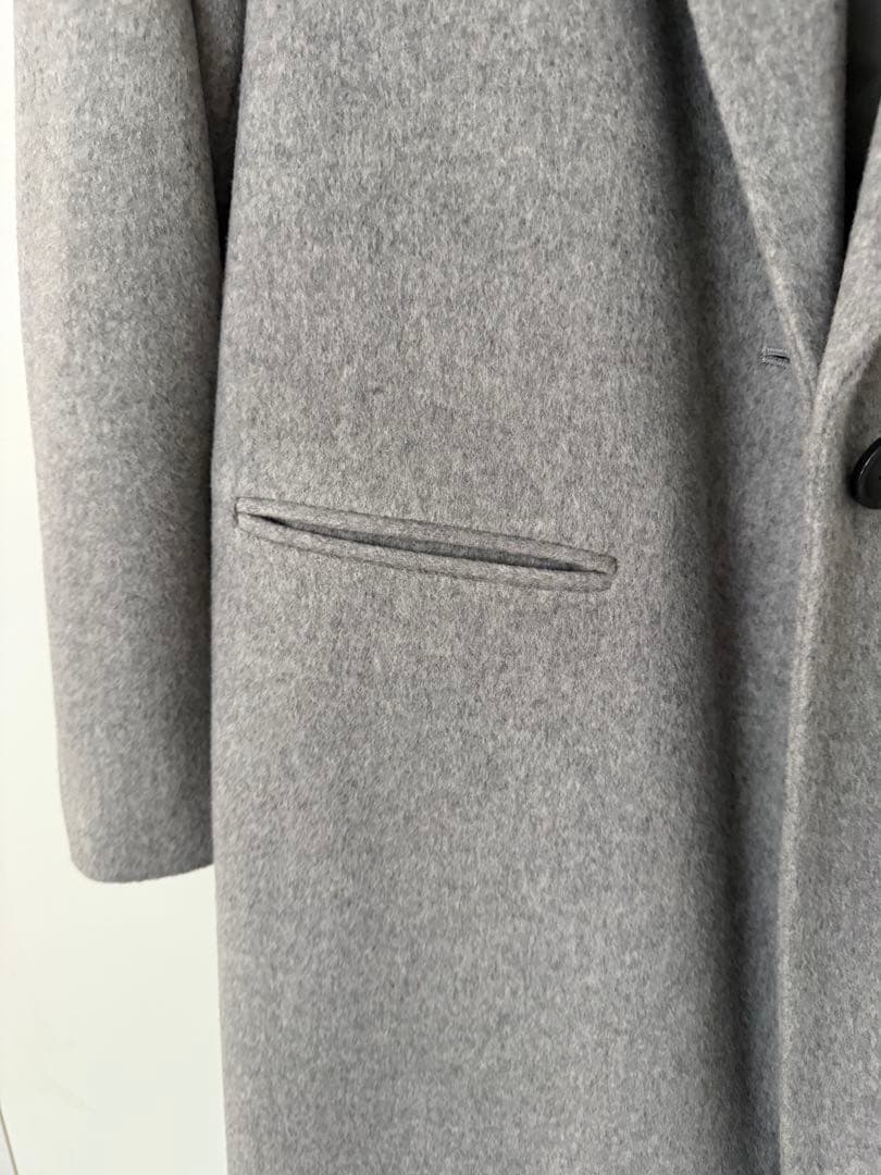 超美品theory luxe グレー チェスターコート 036 定価79000円