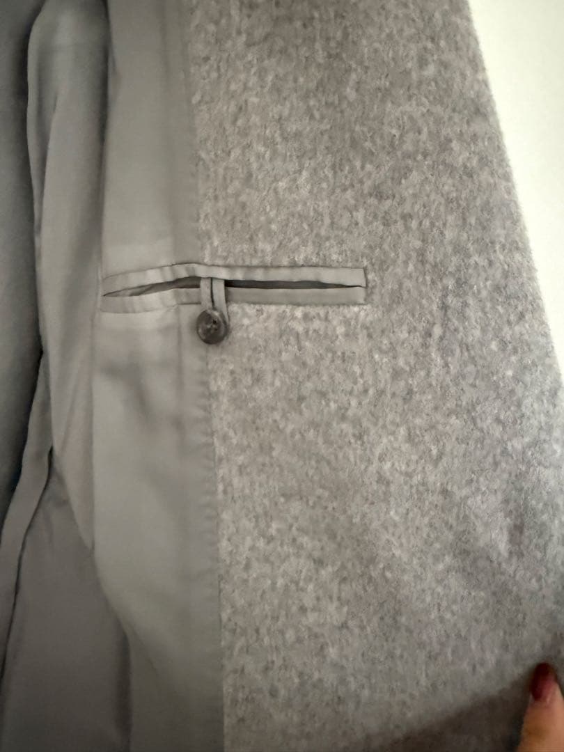 超美品theory luxe グレー チェスターコート 036 定価79000円