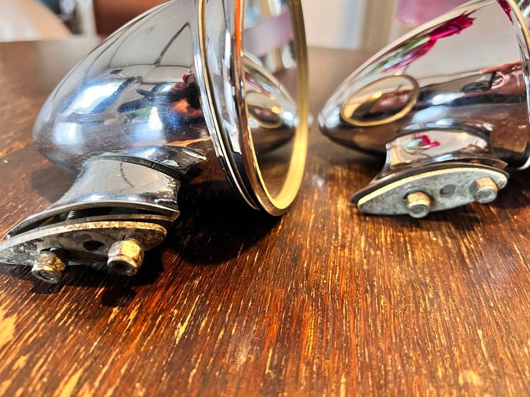 60年代ヴィンテージ品　ウォールプレスミラー NOS 【美品2個SET】