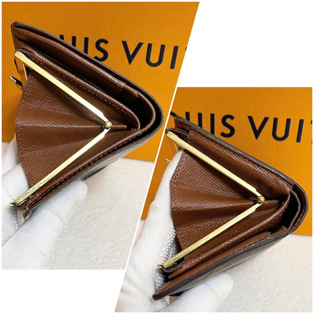 ルイヴィトン　モノグラム　ポルトフォイユヴィエノワ　がま口　二つ折り財布