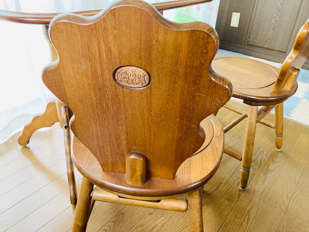 カントリー調　2人用　木製ダイニングティーテーブルセット