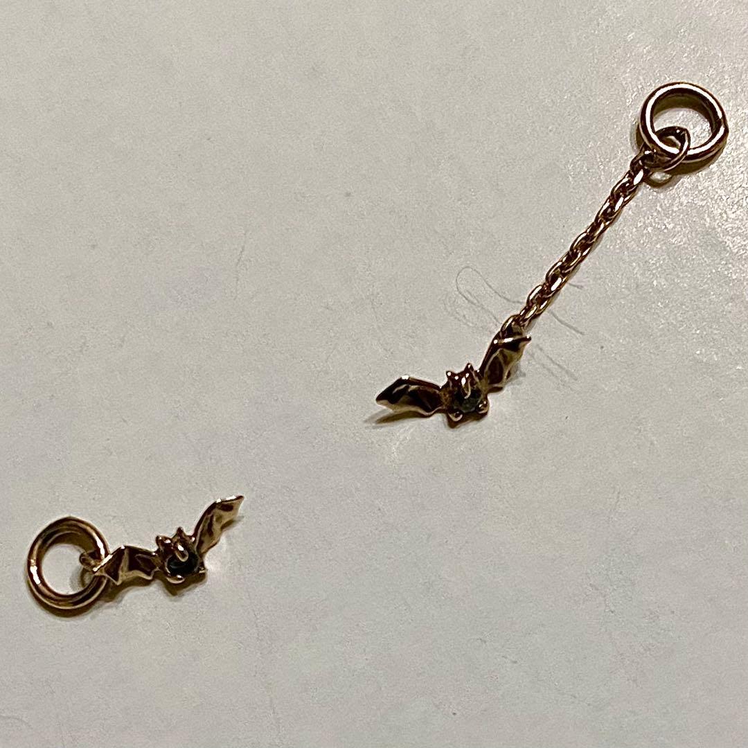 agete アガット K10 コウモリ 蝙蝠 ピアスチャーム