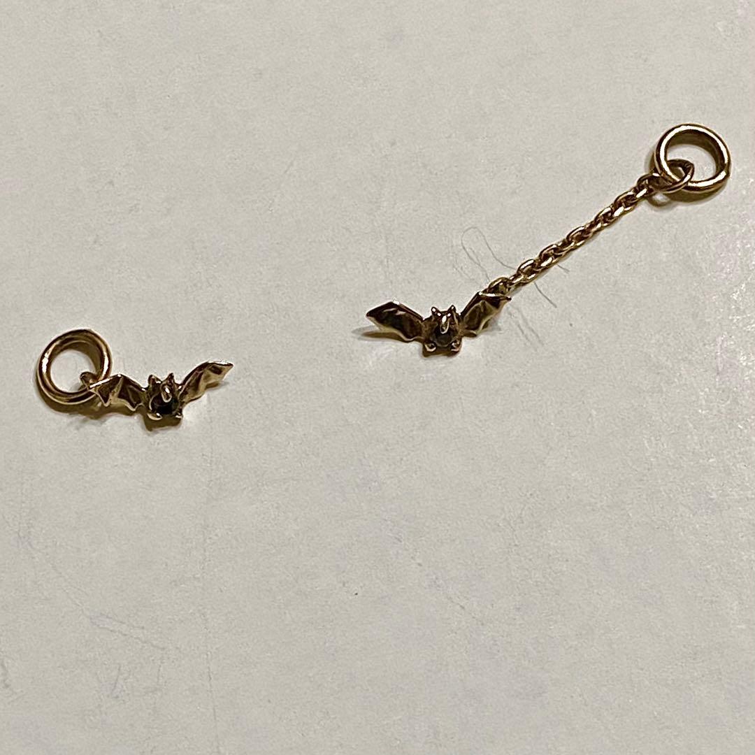 agete アガット K10 コウモリ 蝙蝠 ピアスチャーム