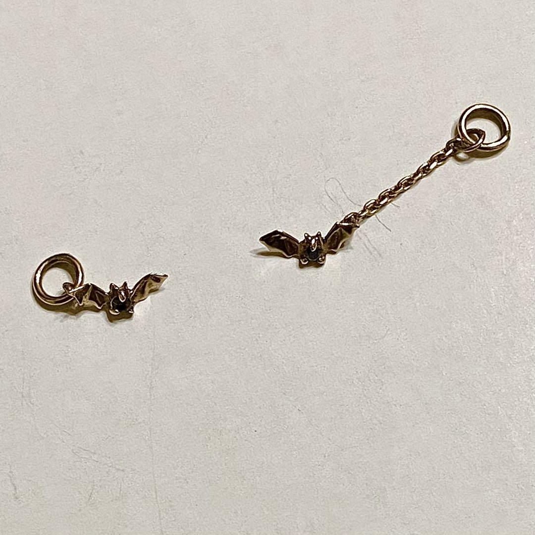 agete アガット K10 コウモリ 蝙蝠 ピアスチャーム