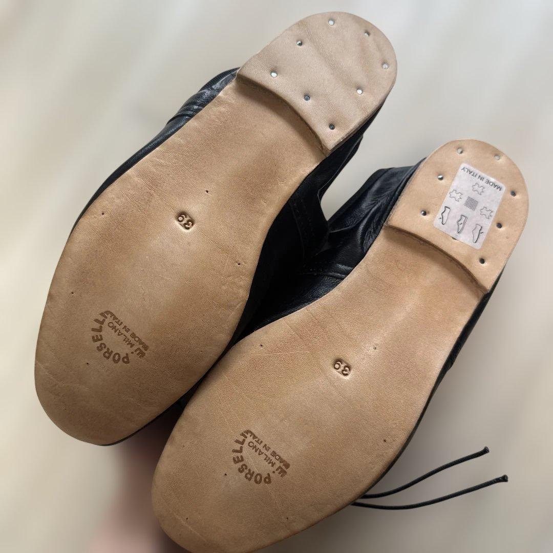 E.Porselli ブラック バレエシューズ　新品未使用品