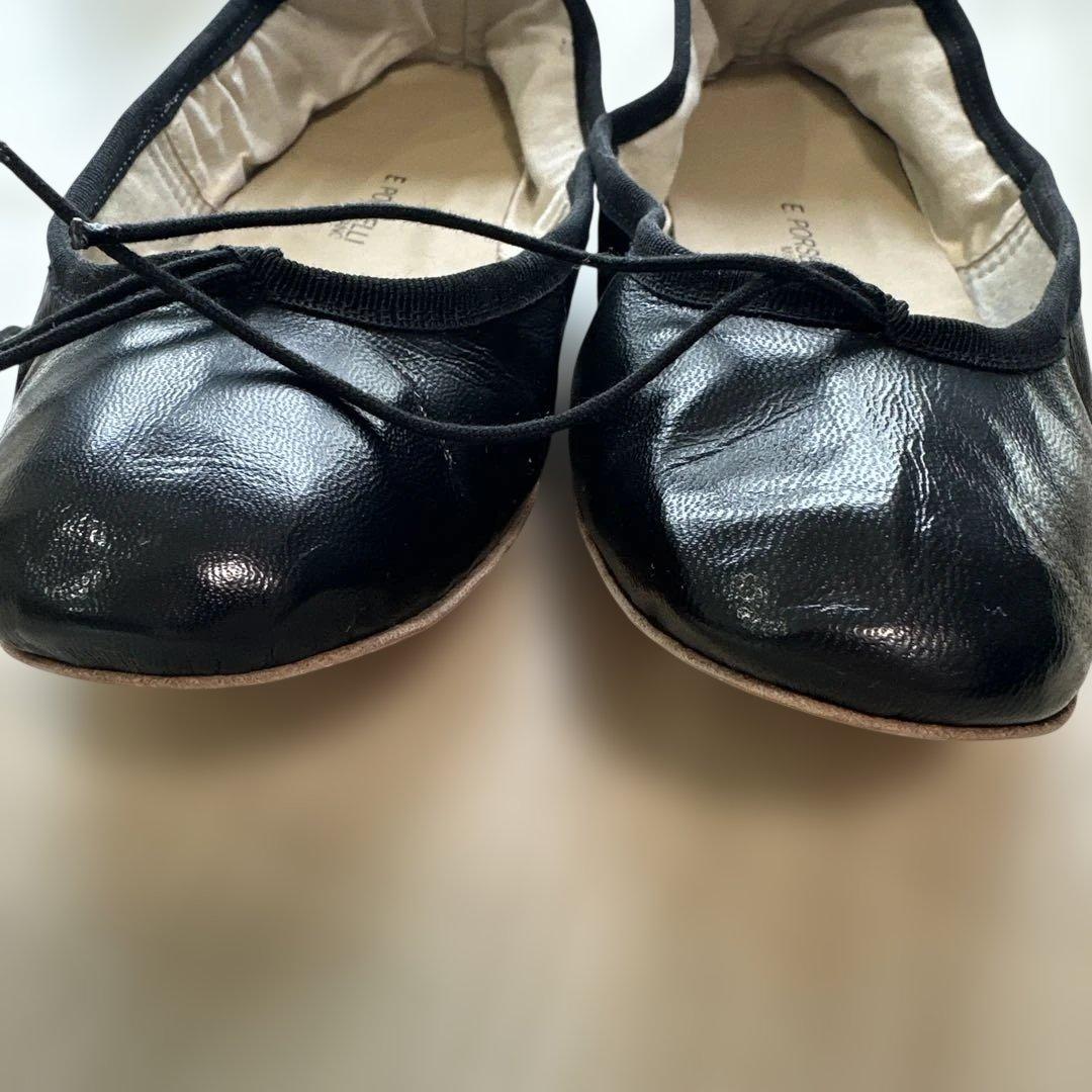 E.Porselli ブラック バレエシューズ　新品未使用品