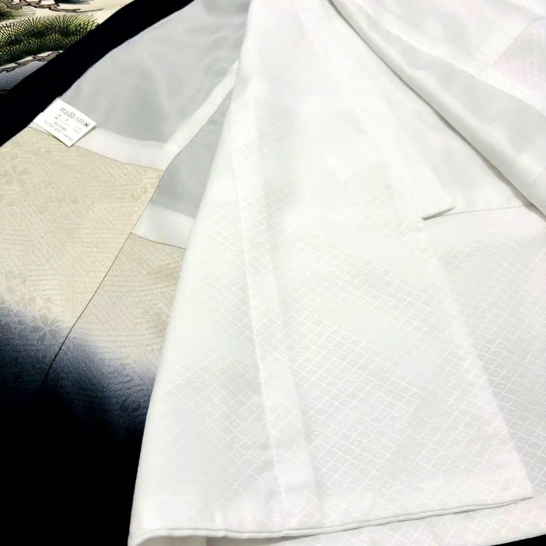 【新品】大兜総刺繍 正絹 本金箔ぼかし 一本松 京友禅 お宮参り 産着 男の子