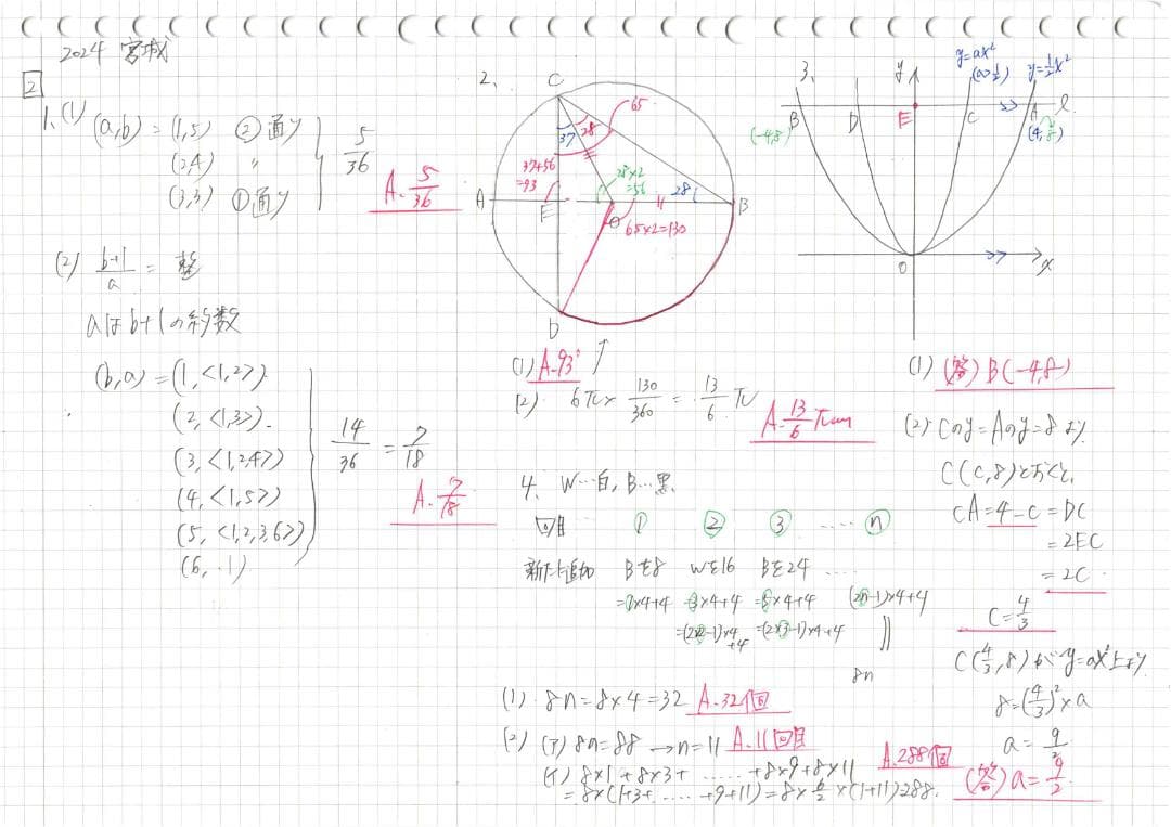 塾講師オリジナル数学解説 全問動画付 宮城 公立高校入試 2022-24 過去問