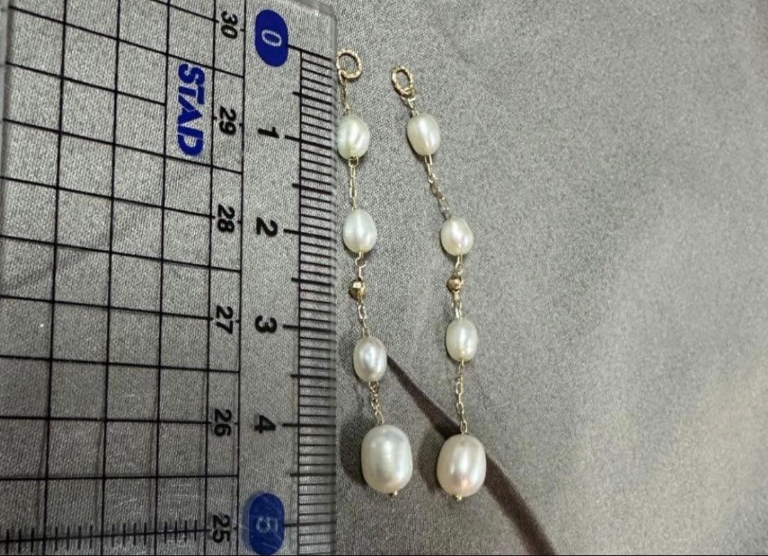 【再値下】アガット　淡水パール　ピアスチャーム