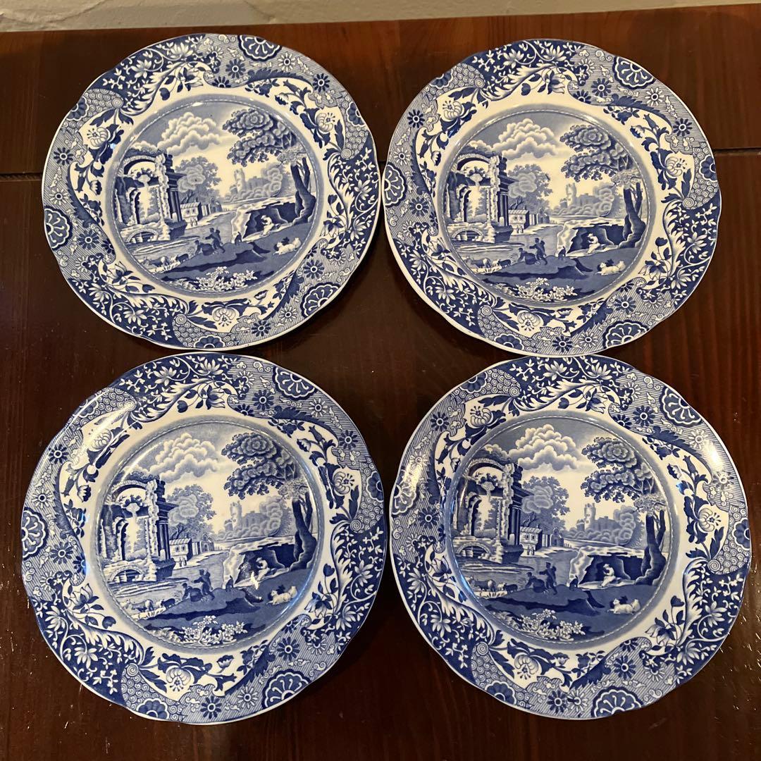 英国スポード　ブルーイタリアン　小皿 4枚セット　アンティーク
