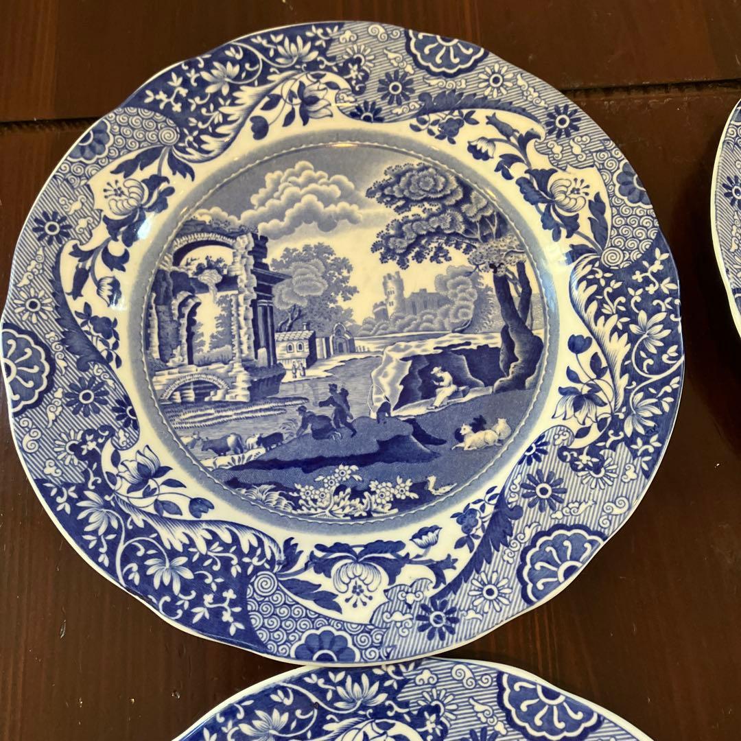 英国スポード　ブルーイタリアン　小皿 4枚セット　アンティーク