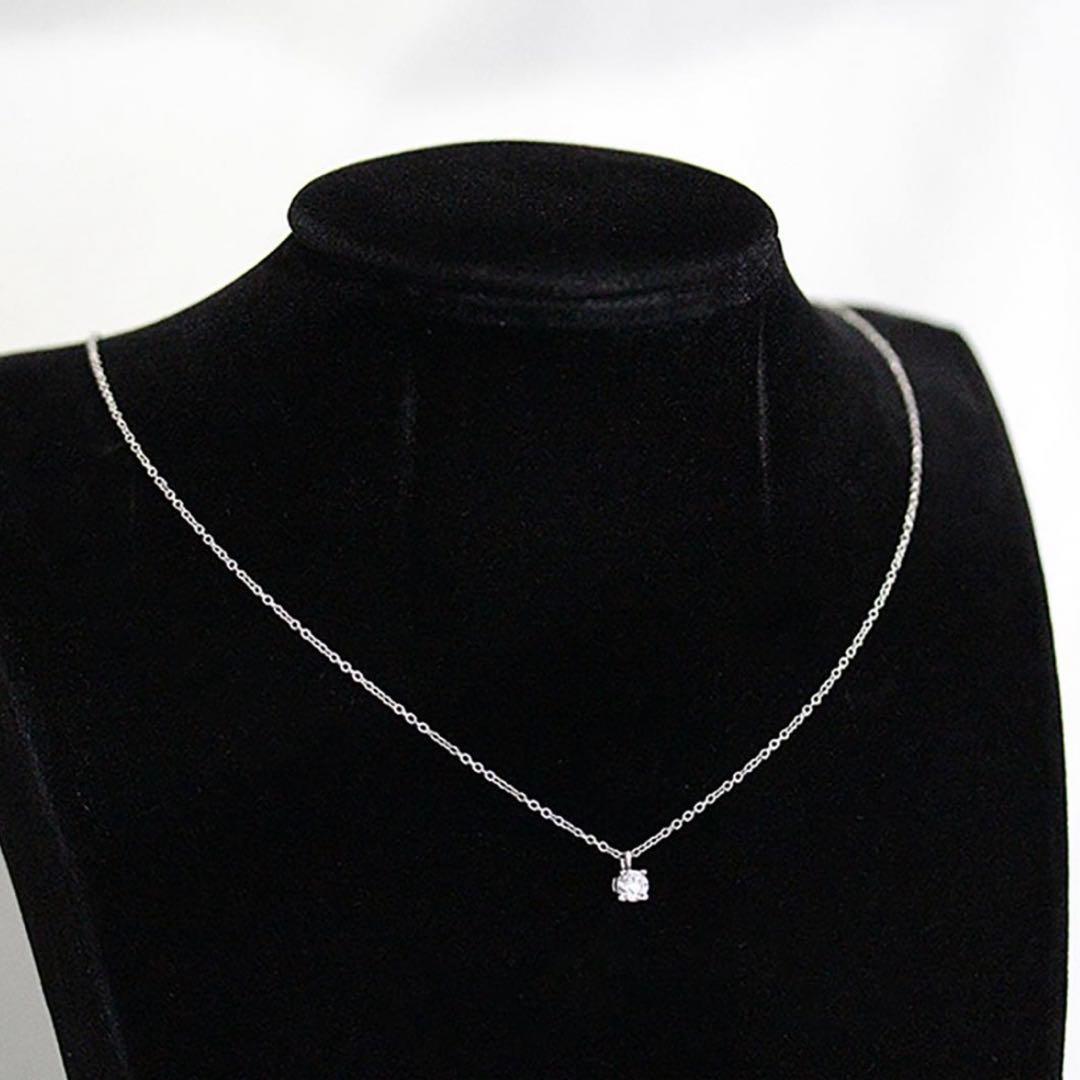 Tiffany ダイヤ0.18ct ソリテール ネックレス 41cm 950