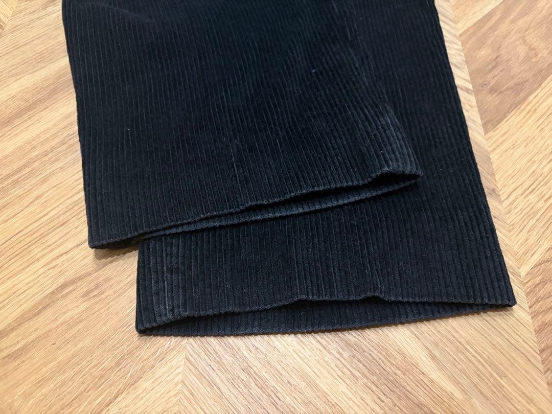 90s USA製 Eddie Bauer ツータックブラックコーデュロイパンツ黒