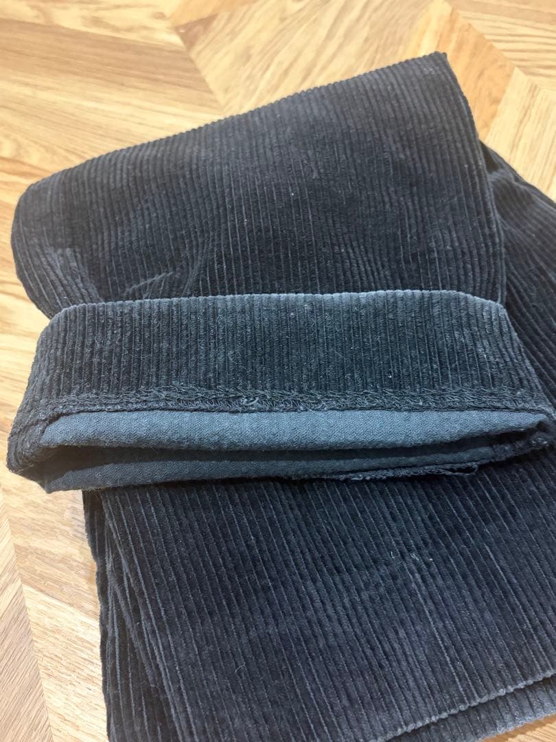 90s USA製 Eddie Bauer ツータックブラックコーデュロイパンツ黒