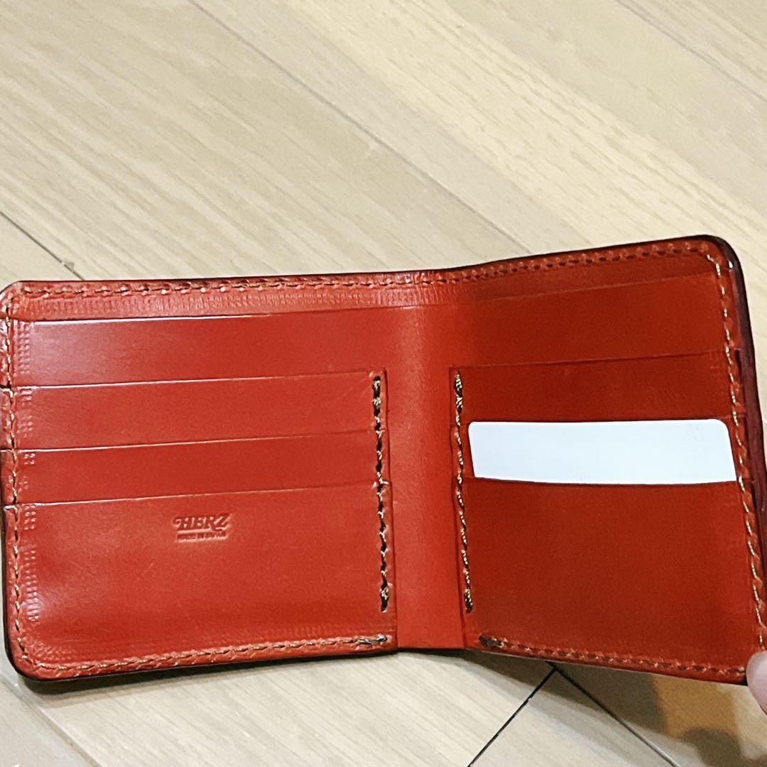 【未使用】HERZ ヘルツ レザー 二つ折り財布 (WS-7) 赤 レッド
