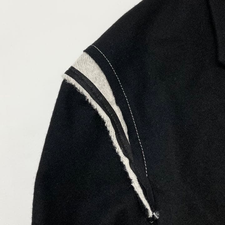 Y's 19AW メルトン 切替デザイン チェスターコート 黒2