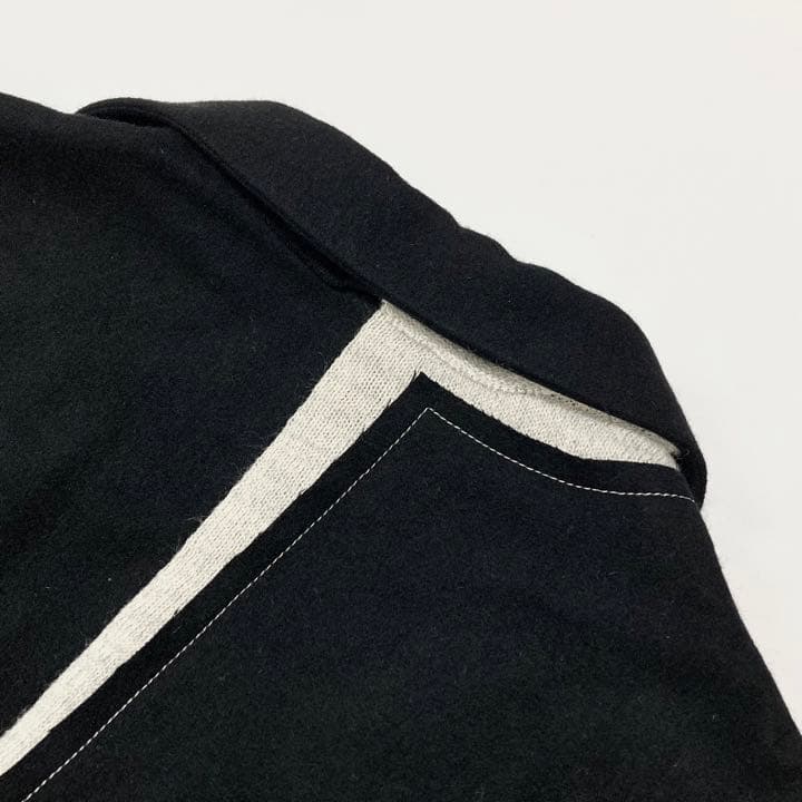 Y's 19AW メルトン 切替デザイン チェスターコート 黒2