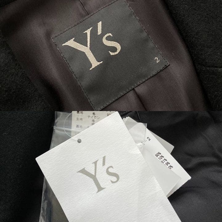 Y's 19AW メルトン 切替デザイン チェスターコート 黒2