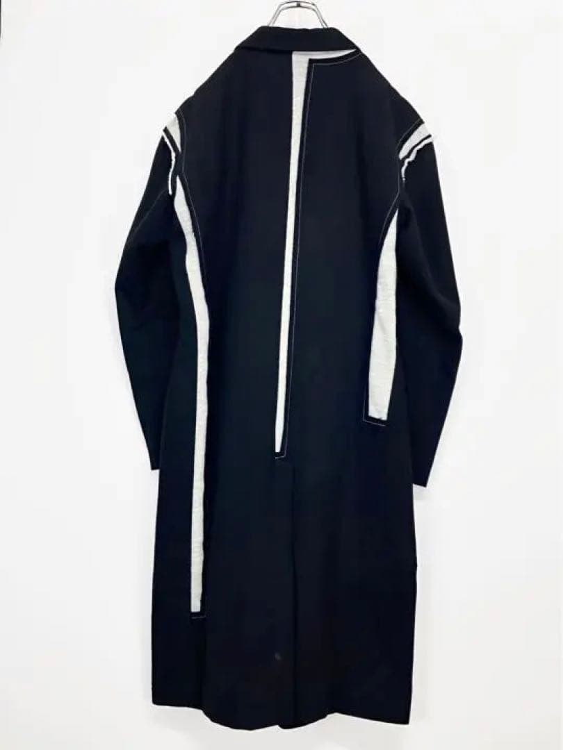 Y's 19AW メルトン 切替デザイン チェスターコート 黒2