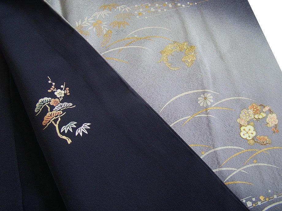 美品 極上縮緬地 金彩加工染 附下げ・訪問着（正絹）HH2198古都の姫