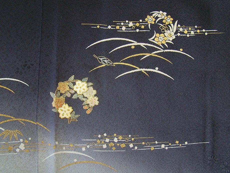 美品 極上縮緬地 金彩加工染 附下げ・訪問着（正絹）HH2198古都の姫