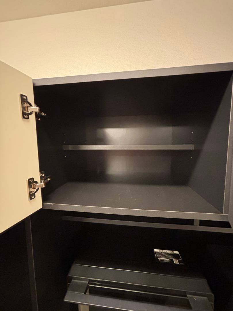 パモウナ　食器棚　マットブラック