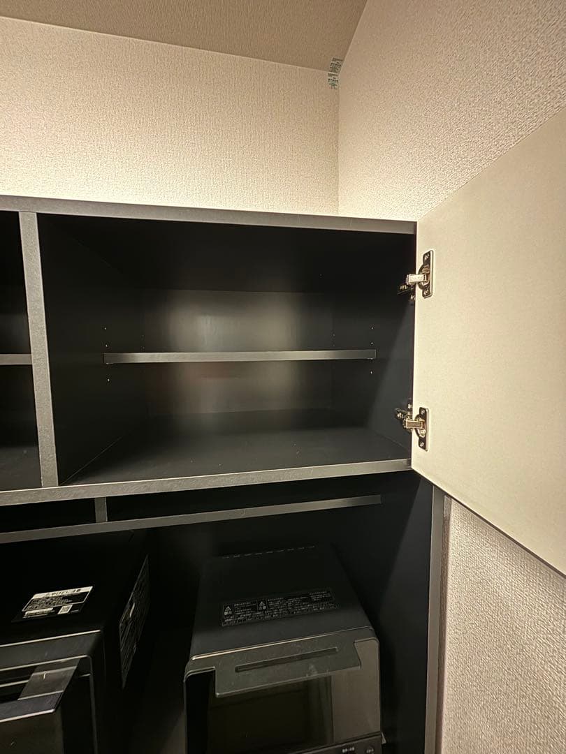 パモウナ　食器棚　マットブラック