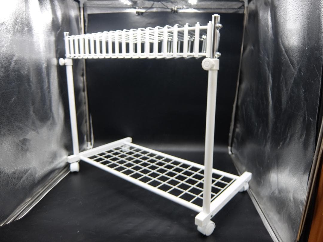 川口工器　スラックスハンガー 20本掛け 棚付き 高さ伸縮