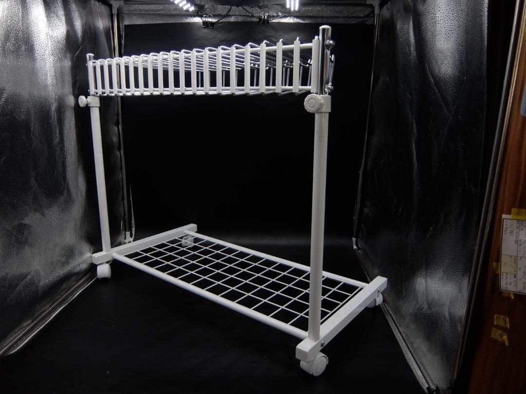 川口工器　スラックスハンガー 20本掛け 棚付き 高さ伸縮