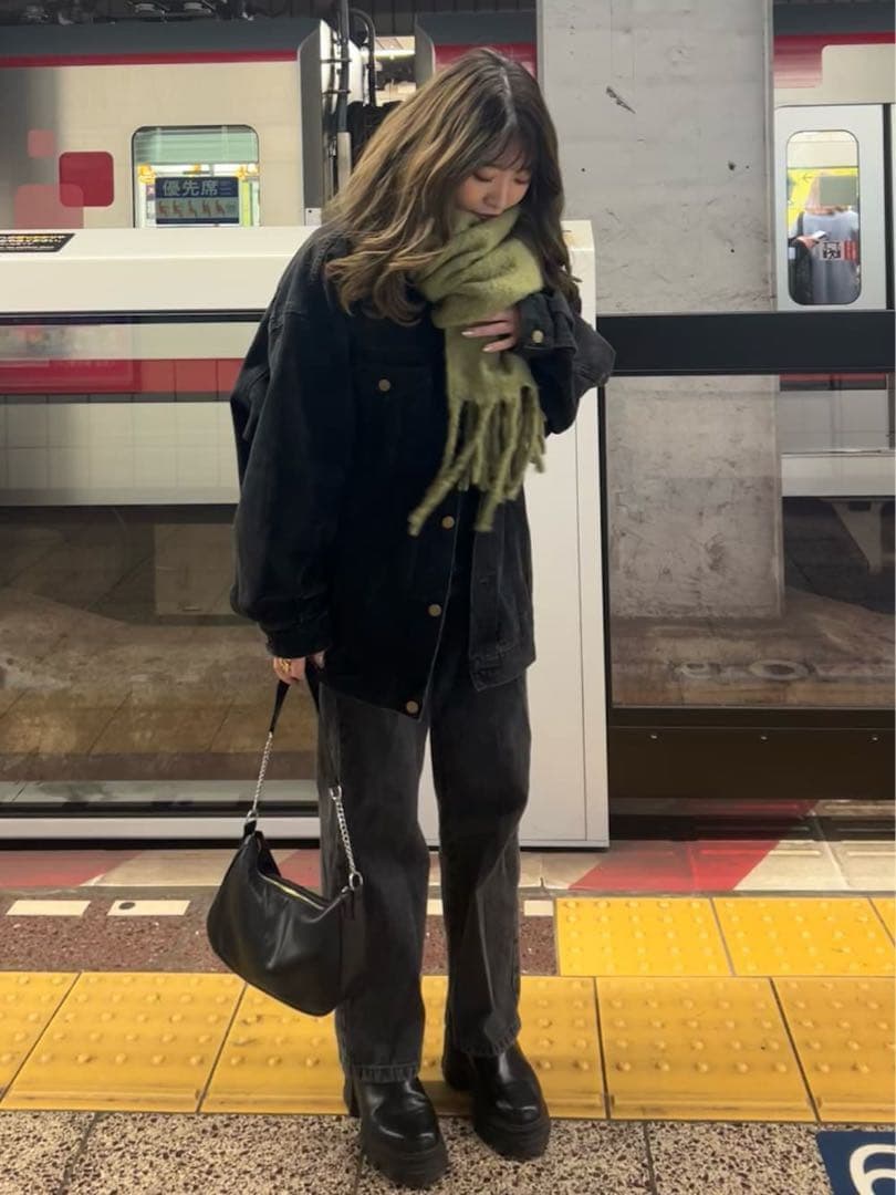 美品❣️Ungrid ビッグシルエットデニムジャケット　ブラック　黒　アングリット