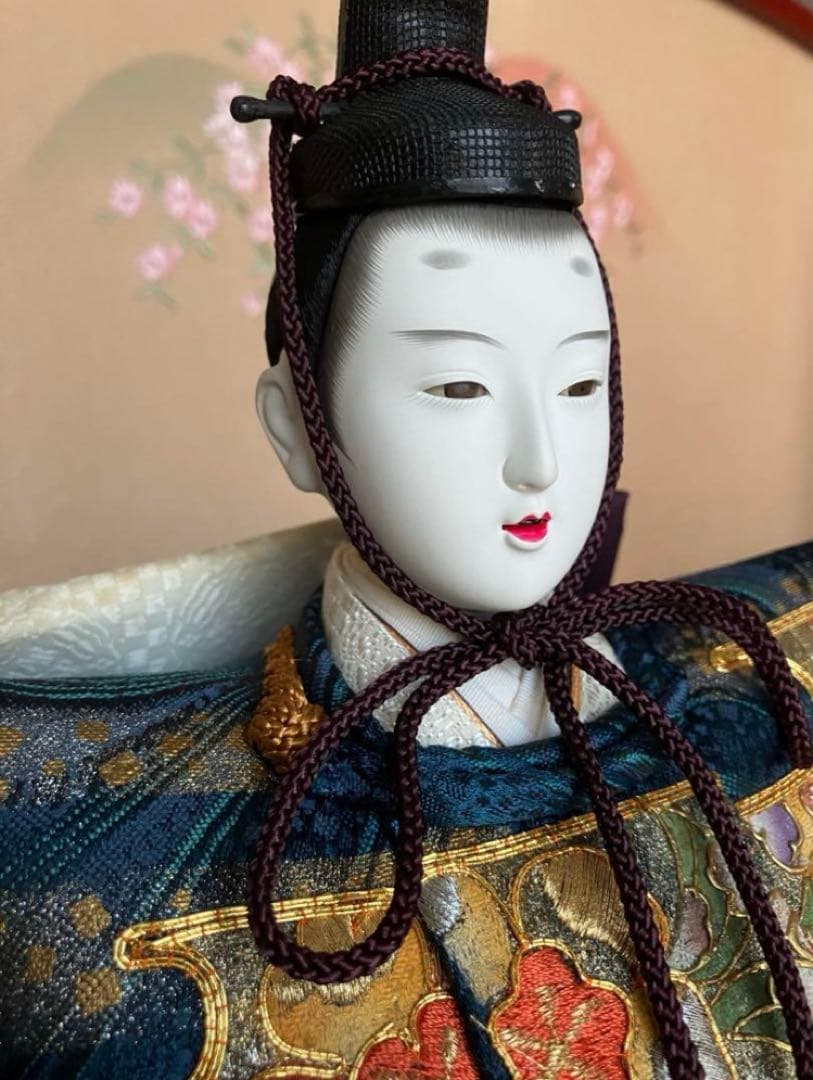 御京雛③平安春峰作　雛人形　三段飾り　お雛様　京都西陣織り　ひな人形3段　桜刺繍