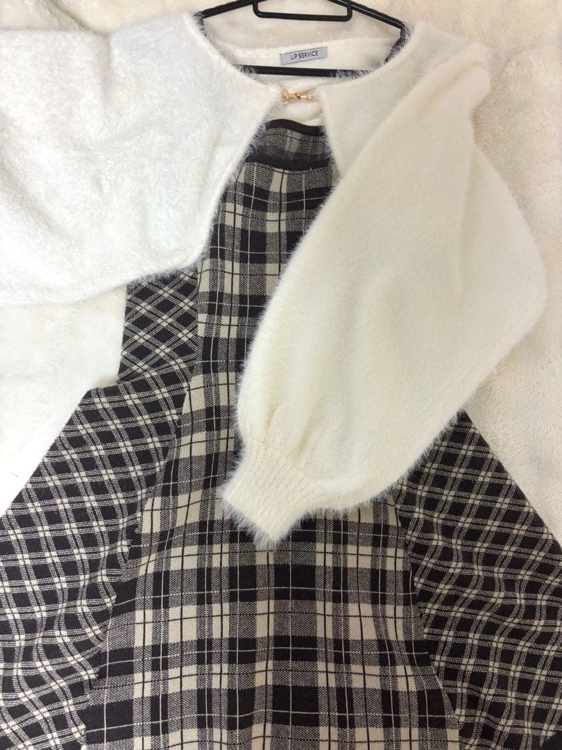 LIPSERVICE フェザーチェックアンサンブルワンピース