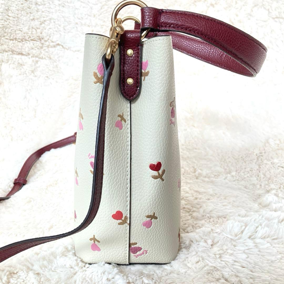 COACH コーチ ハートフローラル2wayバケットショルダーバッグ