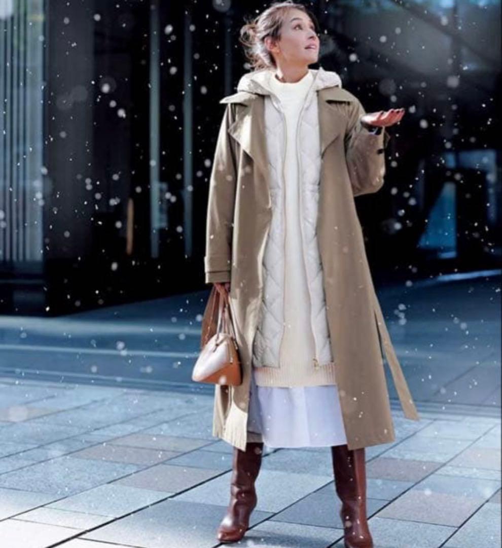 UNFILO オンワード　MOVETEX トレンチコート　中綿入りS モカ