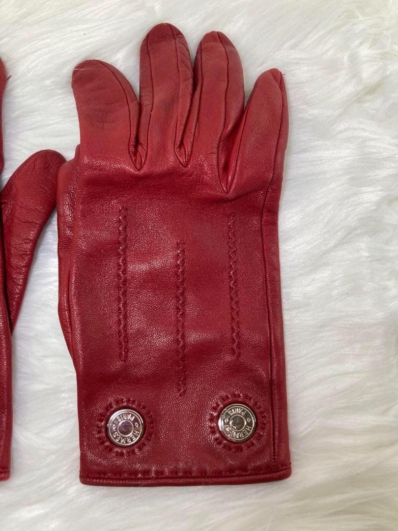 HERMES エルメス ラムレザーグローブ 手袋