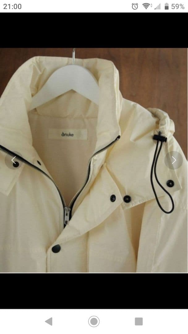 新品anuke アンヌークHooded Coatフード付コート ivory 36
