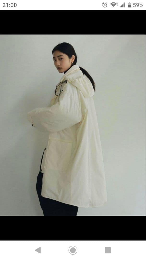 新品anuke アンヌークHooded Coatフード付コート ivory 36